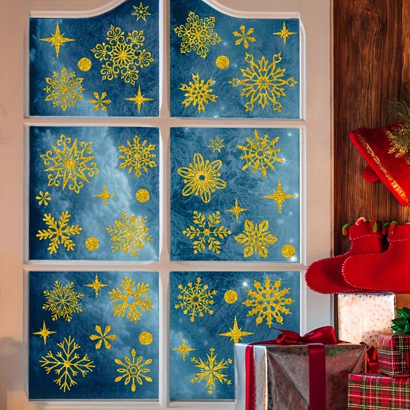 Christmas Snow Window Stickers Double Side Visual Decoration