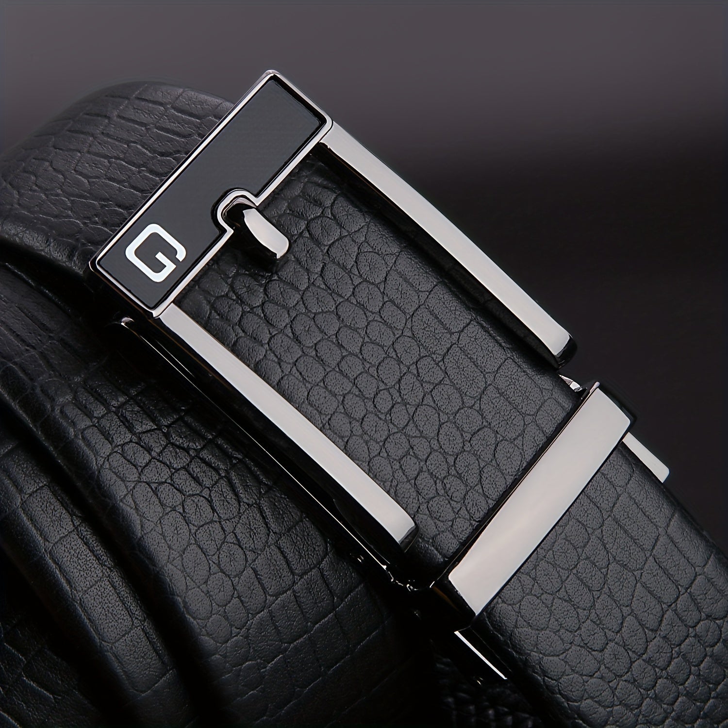 Men's Automatic Buckle Leather Belt Casual Pants Belt