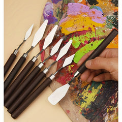 Art Scraper Red Wood Tool Set Water Powder Palette Pick Pointed Head Flat Head