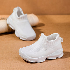 Girls Mesh Knitted Shoes Lightweight Slip On Walking Jogging