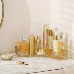 Corner Bathroom Counter Organizer Makeup Vanity Shelf Perfume Tray