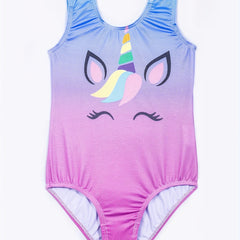 Pony Print Sleeveless Kids Gymnastics Bodysuit