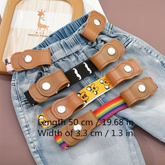 Kids Elastic Stretch Belt Snap Button Closure Girls 60-96 cm