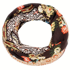 Vintage Floral Print Beanie Boho Warm Knit Hat