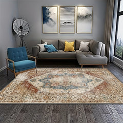 Boho Kitchen Rug Large Soft Vintage Rug Non-slip Backing