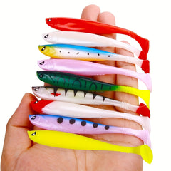 6pcs Soft Silicone Fishing Lure Minnow Bait 3.54in 4.1g for Saltwater Freshwater
