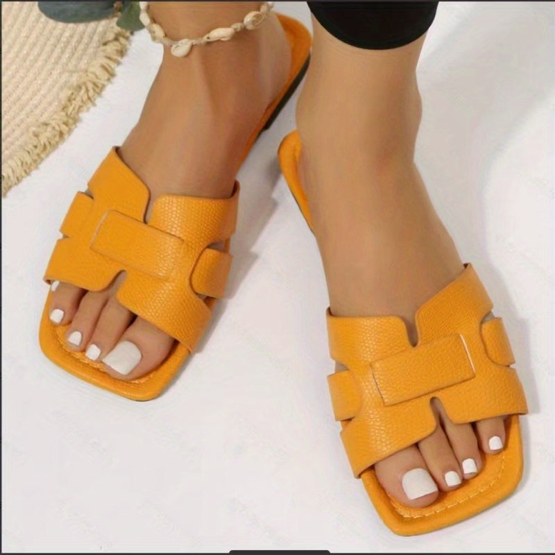 Women's Square Open Toe Slide Sandals Casual Versatile Slides