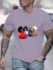 Creepy Doll Print Men's Graphic Active T shirt