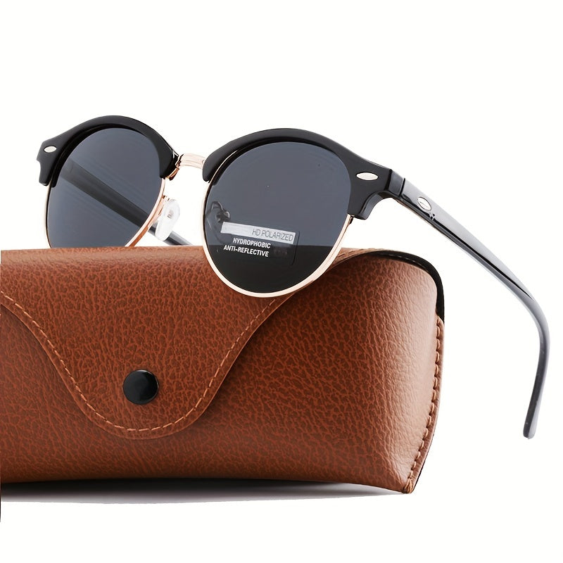 Round Sunglasses No Frame UV400 Polarized Classic