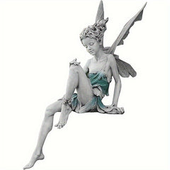 Resin Flower Fairy Sitting Statue Garden Decoration