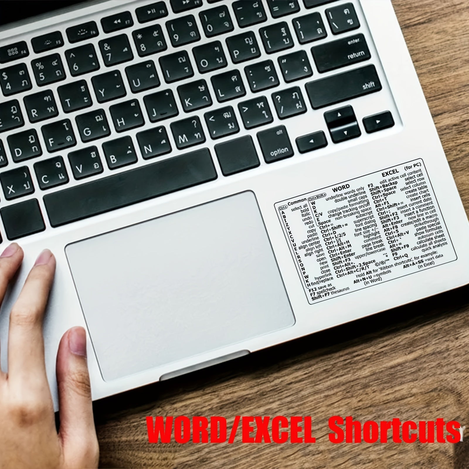 Transparent PVC Excel Shortcut Key Sticker with Adhesive