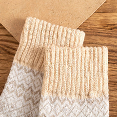 5 Pairs Geometric Pattern Colorblock Socks for Women