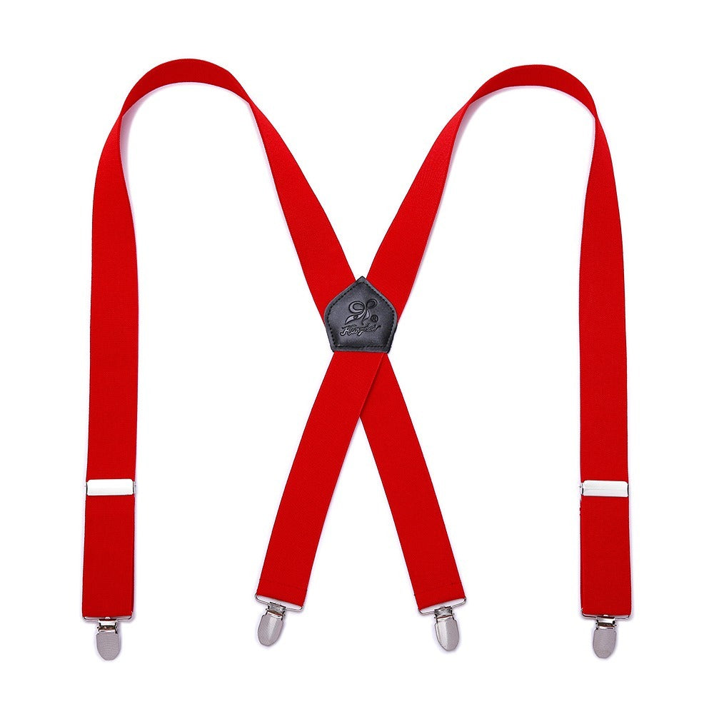Men's X Back Adjustable 4 Metal Clips Suspenders for Party