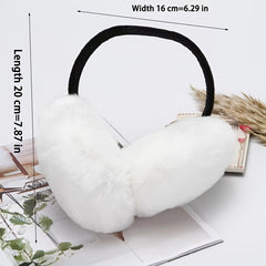 Men's/Women's Rabbit Hair Earmuffs, Foldable, Warm & Thick