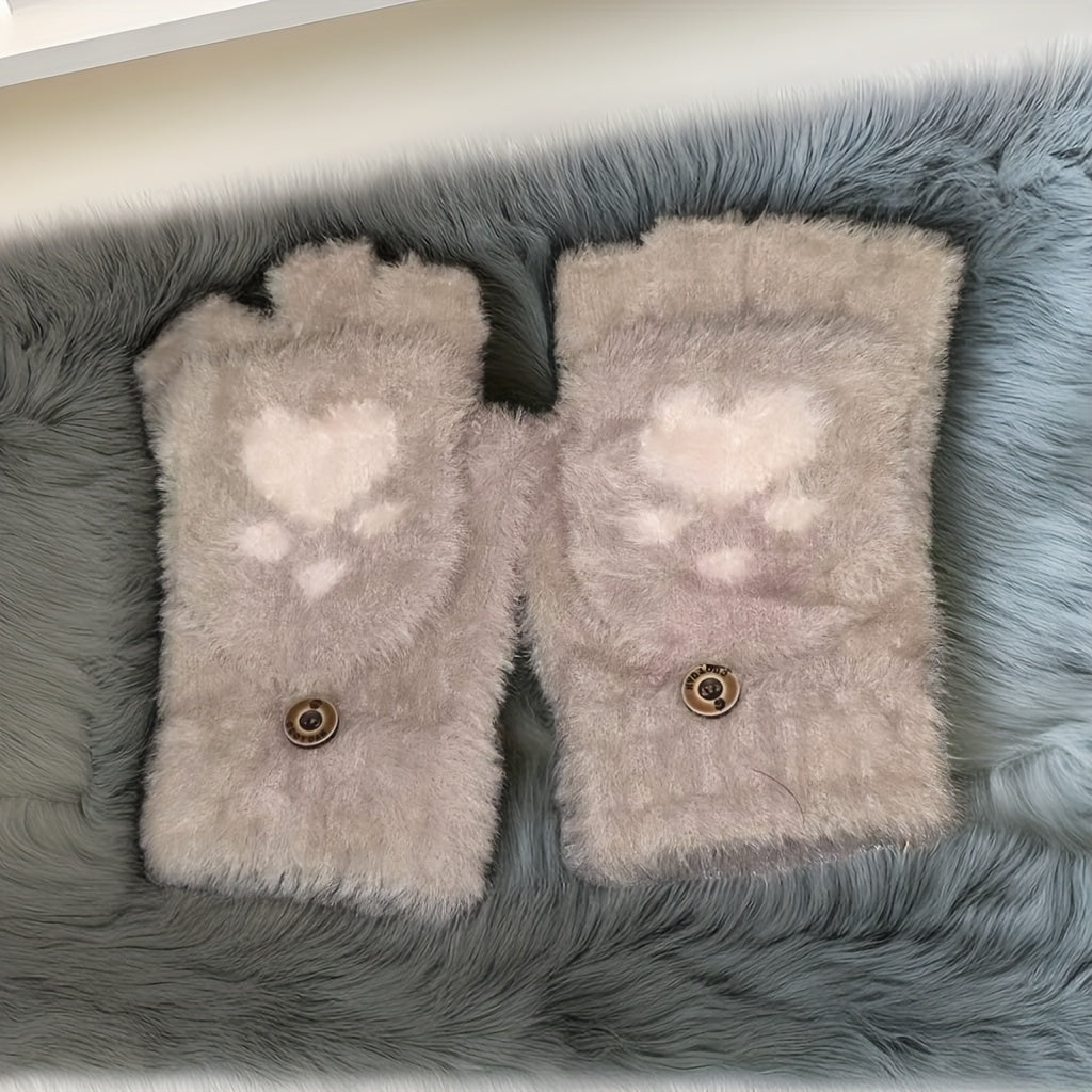 Soft Fingerless Knit Gloves for Autumn & Winter