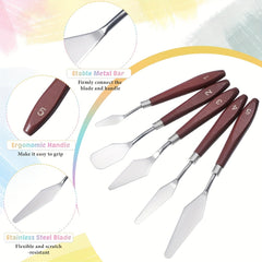 5pcs Stainless Steel Spatula Palette Set for Painting