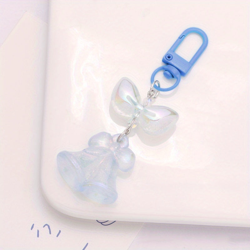 Acrylic Bubble Bow Keychain Pendant For Girls