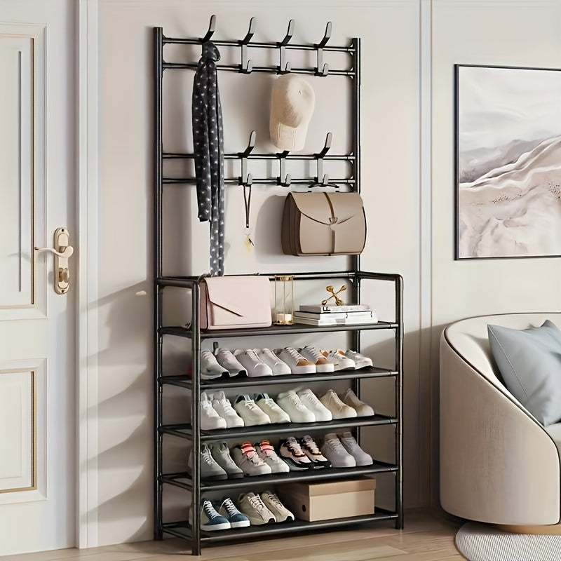 Standing Clothes And Hat Rack Shoe Rack Household Organizer