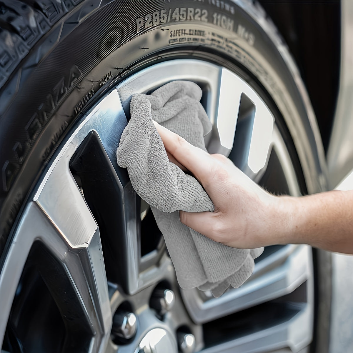 Gray Car Waxing Cleaning Towel Set