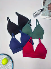 4pcs Spaghetti Strap Sports Bra V neck Yoga Workout Bra Women's Activewear
