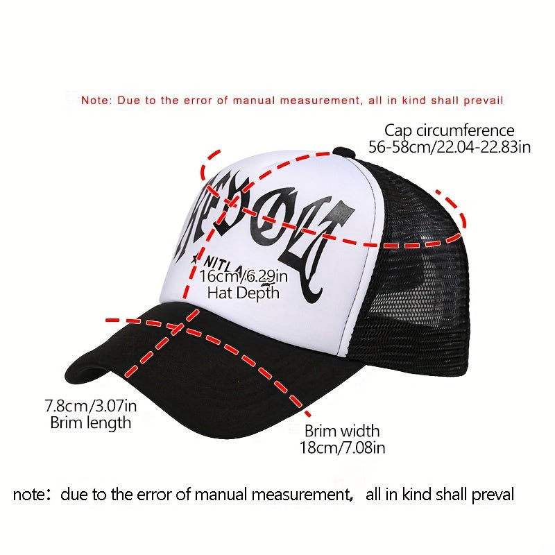 Goth Letter Print Trucker Hat Baseball Cap Unisex Dad Hats