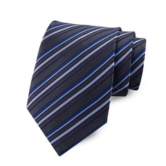 Men's Polyester Yarn Dyed Striped Business Tie