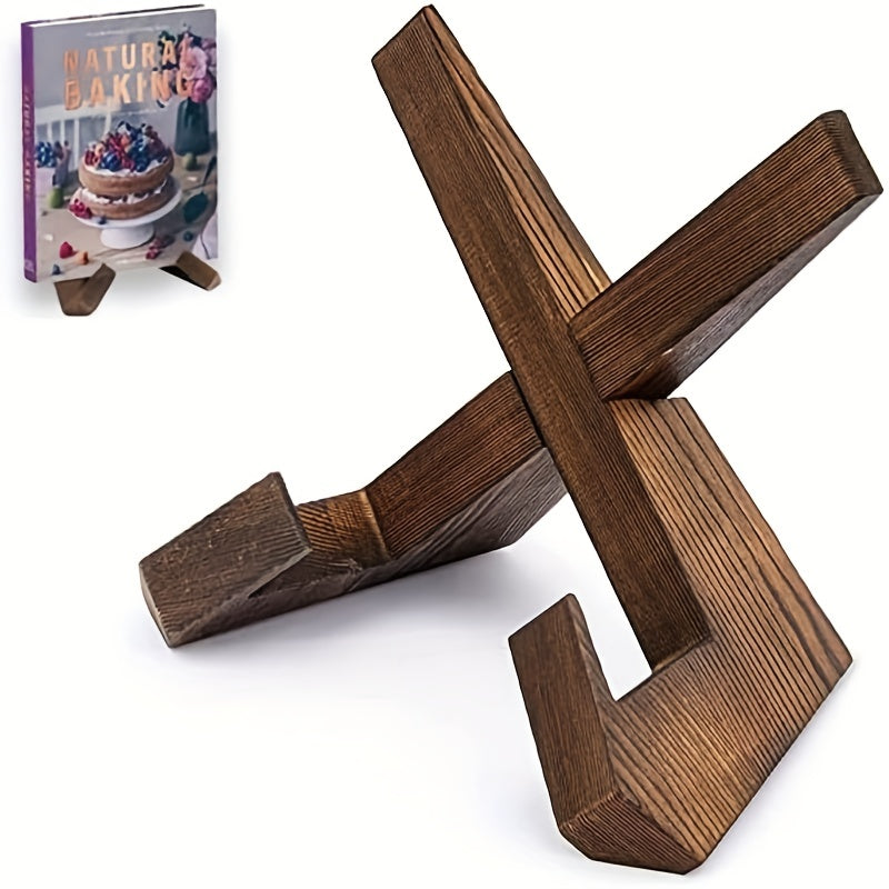 Farmhouse Style Solid Wood Stand for Cookbooks Records Books