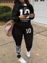 Casual Outfits Set Women's Plus Number Letter Print