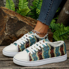Women's Print Low Top Board Shoes Lightweight Non slip Casual Sport Shoes