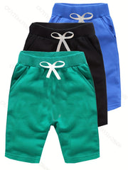 3pcs Boys Casual Shorts Soft Comfortable Breathable For Summer Kids Clothes