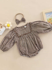 Toddler Girls Onesie with Bowknot Headband