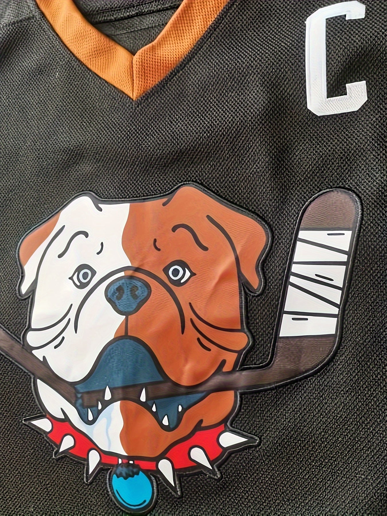 Men's Dog Pattern Long Sleeve Ice Hockey Jersey