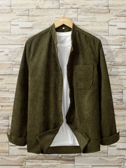Men's Button Up Long Sleeve Shirt For Spring Fall