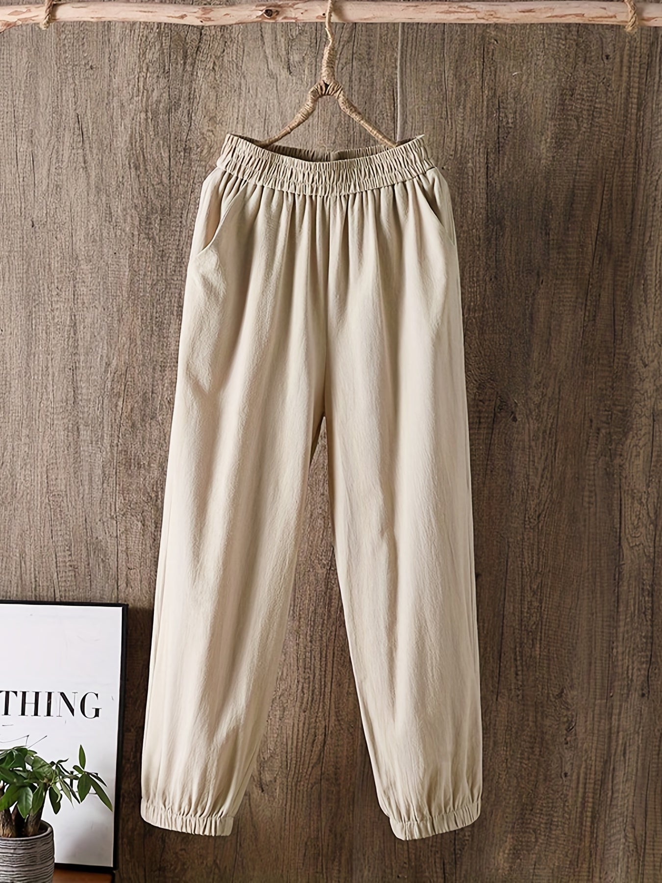 Casual Elastic Waist Jogger Pants
