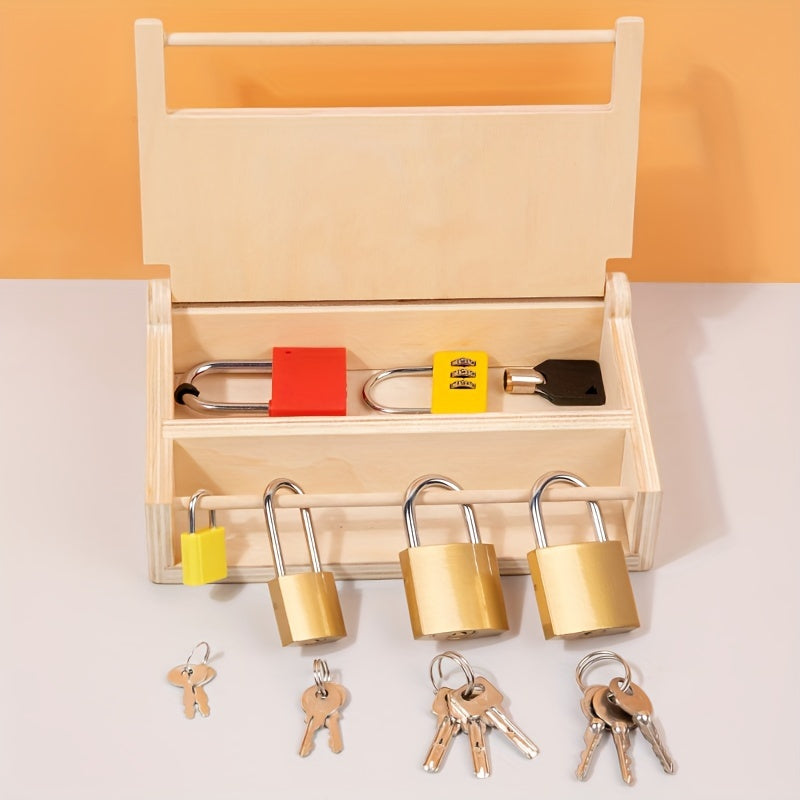 Toddler Lock and Key Toy Set for Learning - Educational Wood Toy