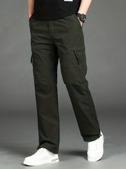 Men's Loose Straight Leg Sports Pants Waterproof Quick Dry Cargo Trousers