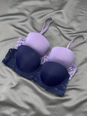 Lace Push Up Bra Removable Straps Women's Lingerie