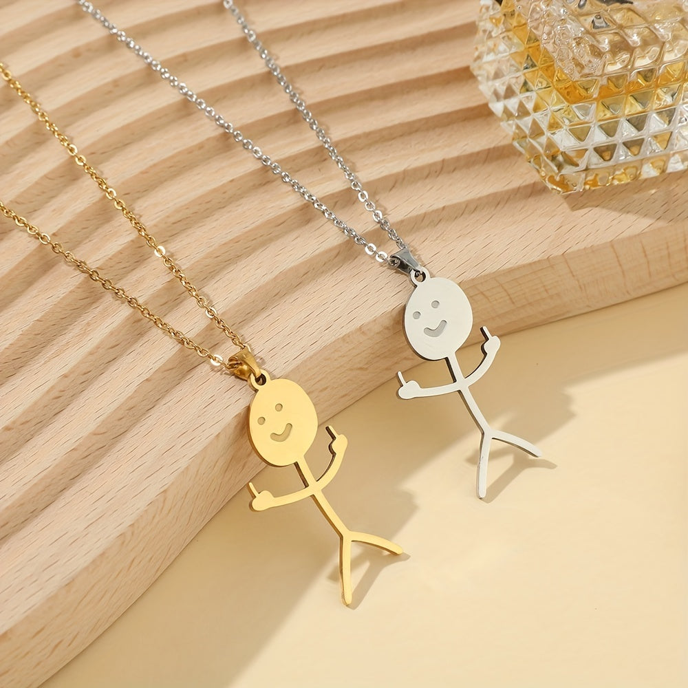 Hip Hop Fun Graffiti Necklace Titanium Steel Chain