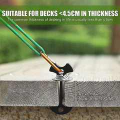 10pcs Fishbone Deck Anchor Pegs With Carabiners Aluminium Tie Down Stakes