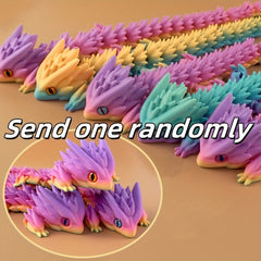 BISAVCH 3D Printed Flexible Dragon Statue Candy Rainbow High Plastic Art Desk