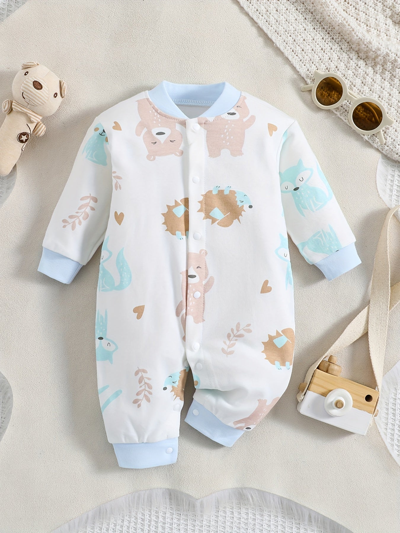 Cute Cartoon Printed Cotton Baby Romper