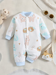 Cute Cartoon Printed Cotton Baby Romper
