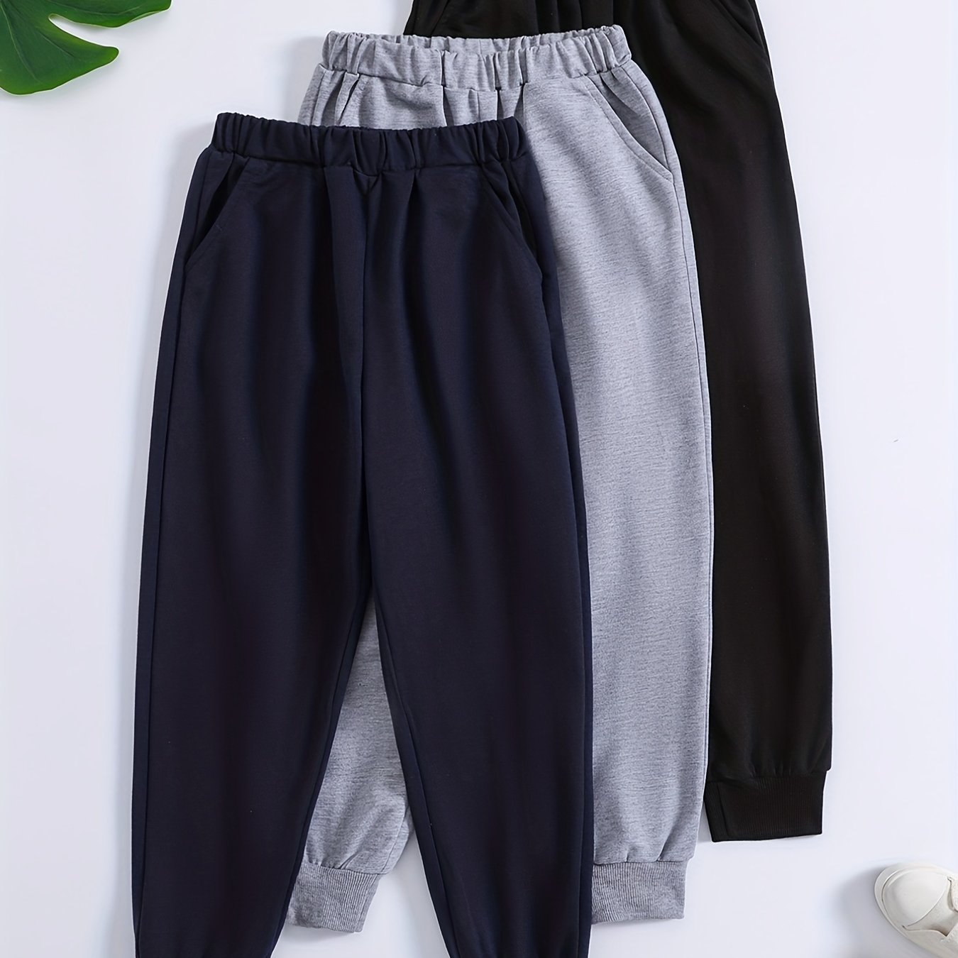 3pcs Boys Casual Active Sweatpants Jogger Sports Pants Kids Clothes