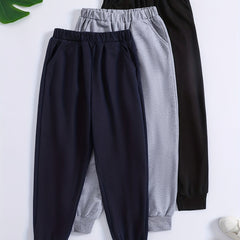 3pcs Boys Casual Active Sweatpants Jogger Sports Pants Kids Clothes