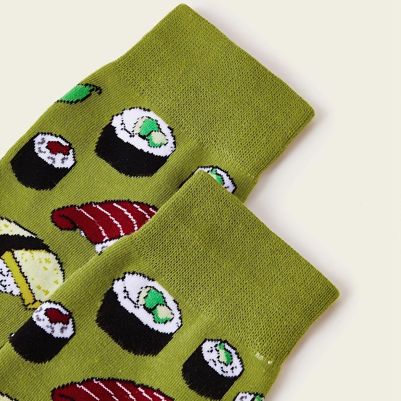 Sushi Pattern Crew Socks Lightweight & Comfy Mid tube Socks Women's Stockings