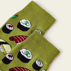 Sushi Pattern Crew Socks Lightweight & Comfy Mid tube Socks Women's Stockings
