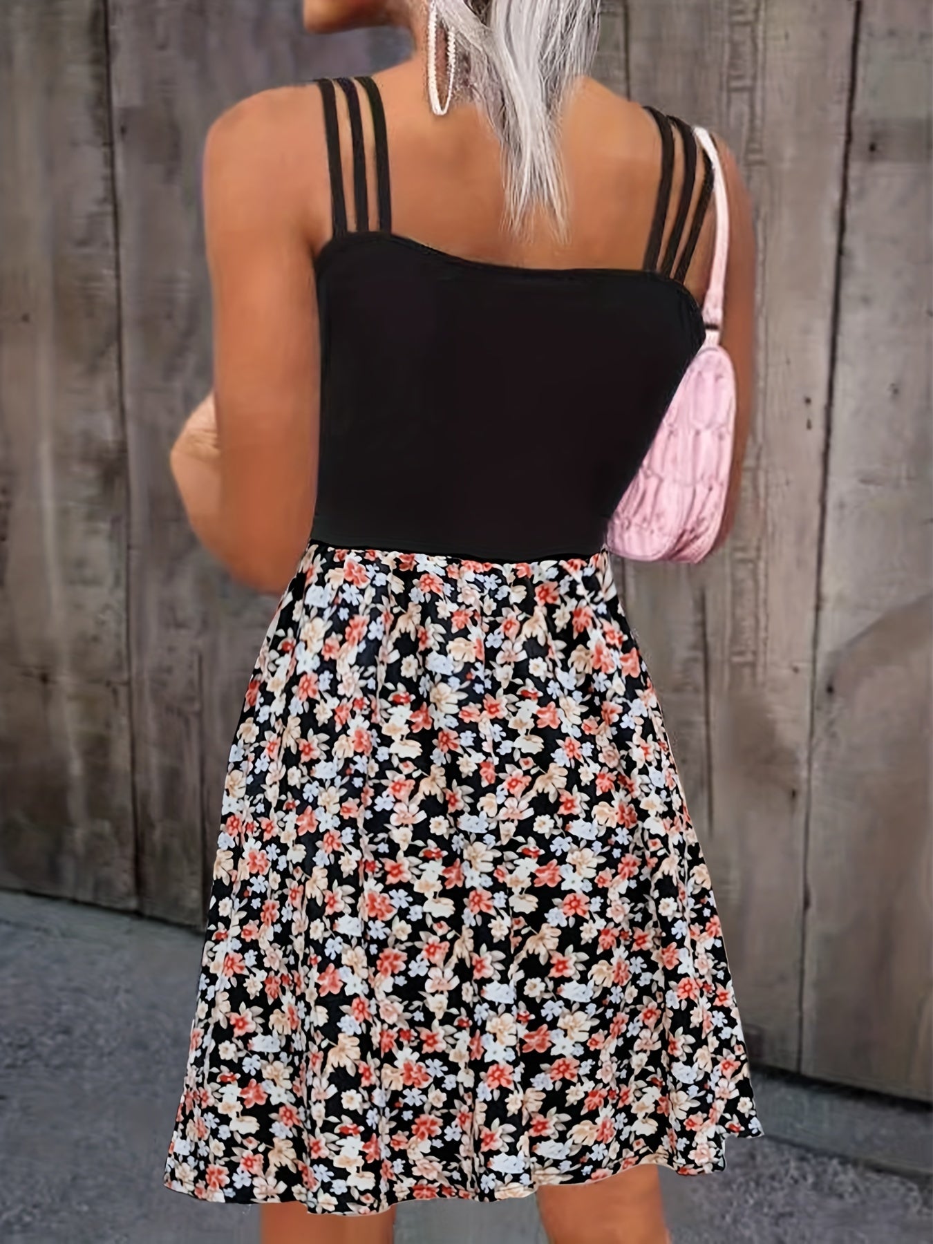 Floral Print Spaghetti Dress Sleeveless Summer Women's Clothing