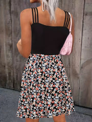 Floral Print Spaghetti Dress Sleeveless Summer Women's Clothing