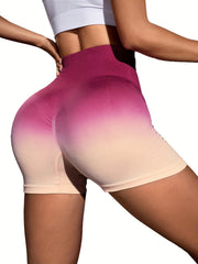 Gradient High Waist Cutout Legging Shorts