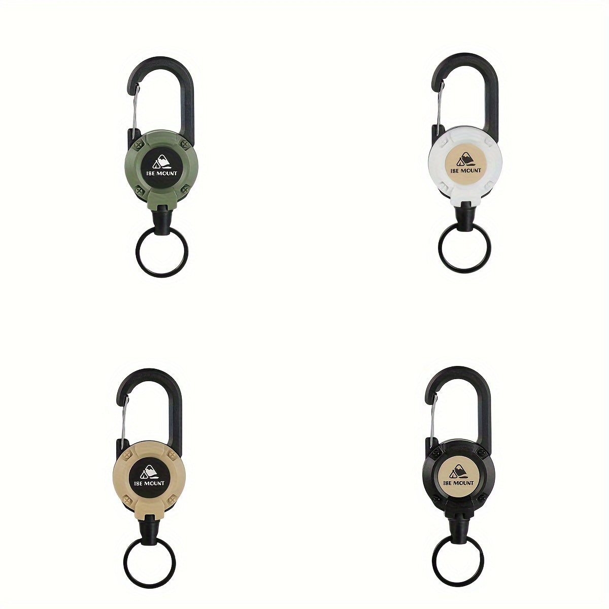 4pcs Retractable Wire Rope Keychain w/ Anti Lost Buckle
